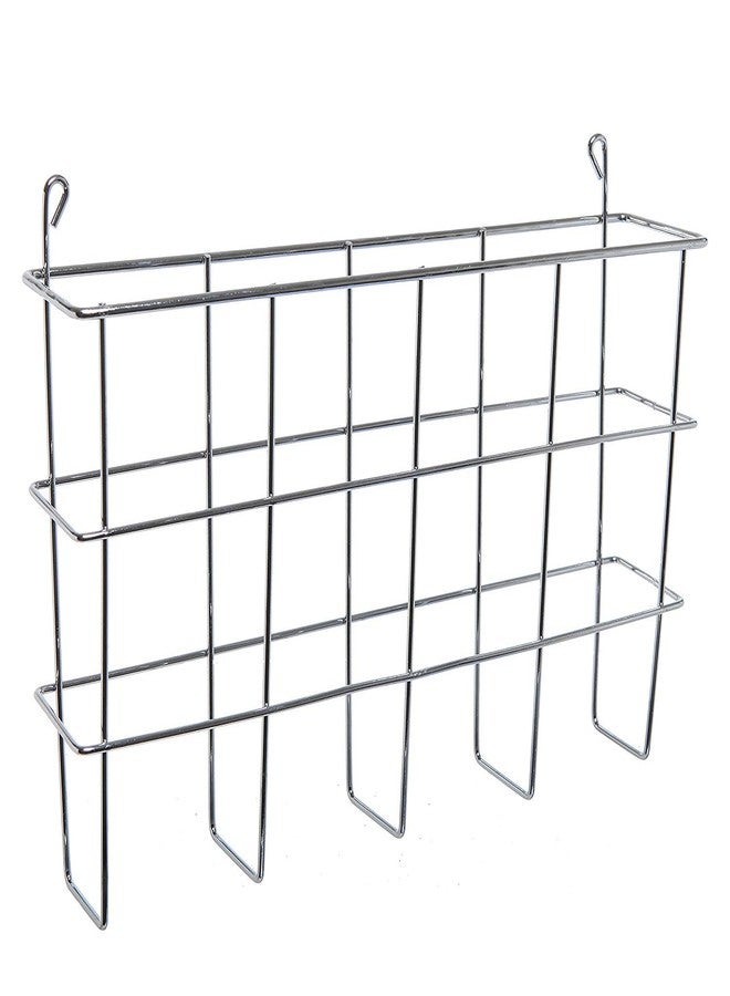 INDIAN DECOR 10007 Modern Wall Mounted Silver Metal Magazine Storage Basket/Hanging Office File Holder/Newspaper Rack - Image 2